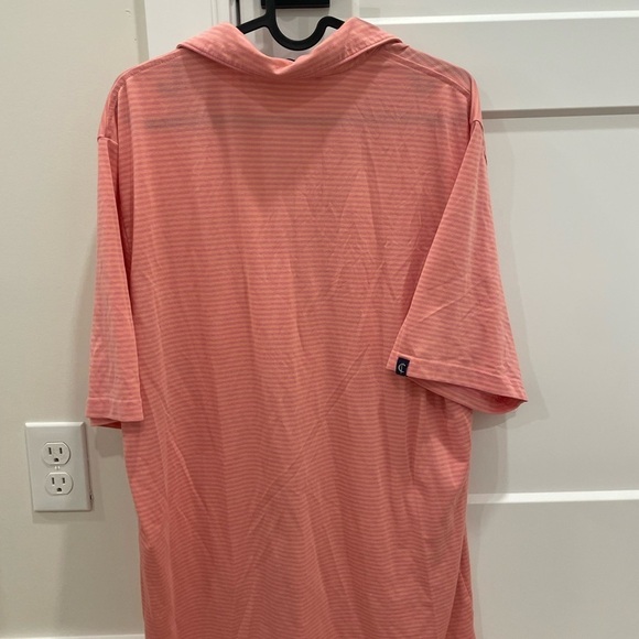 Criquet Men's Coral Striped Shirt - Picture 7 of 11